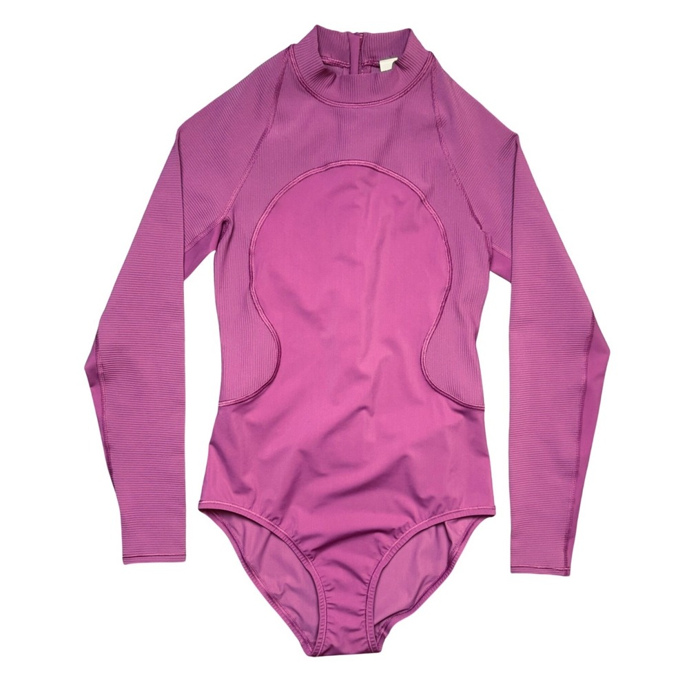 Lululemon Wade the Waters Long Sleeve One Piece Size 6 Moss Rose Swim Suit UV